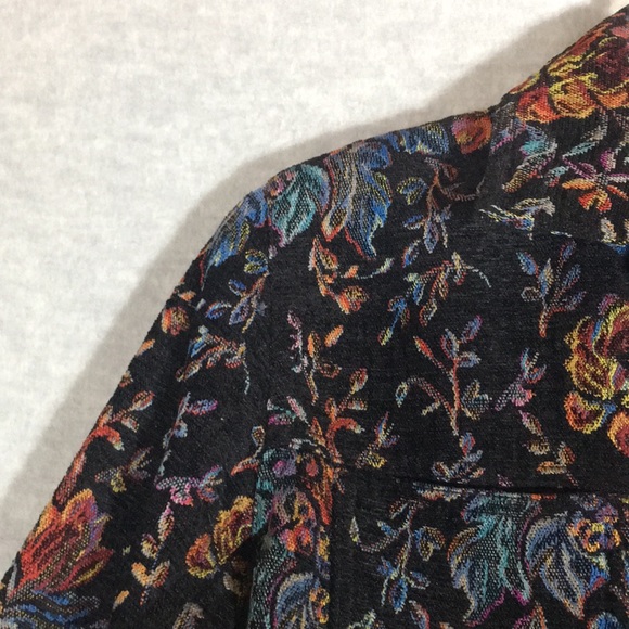 CHICO’S Boho Bohemian Minimalist Lagan Look Tapestry Jacket Rich Winter Coloring - Picture 6 of 16